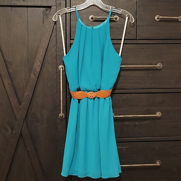 Sold sheer Turquoise dress - Picture 1 of 7